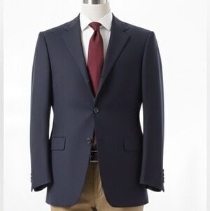 CANALI Exclusive Blazer 44R Navy Blue 35% Cashmere 20% Silk Italy Sport Coat
